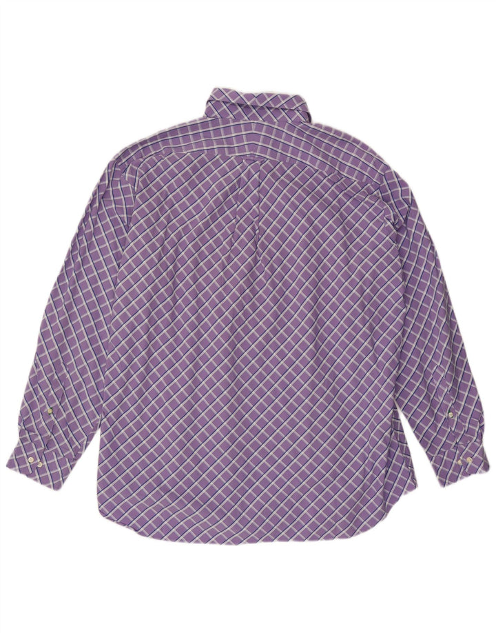 TOMMY HILFIGER Camicia da uomo Taglia 17 1/2 XL Cotone a quadri viola