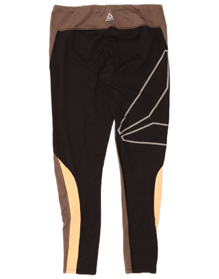 Leggings grafici da donna REEBOK UK 12/14 Poliestere color block grigio medio