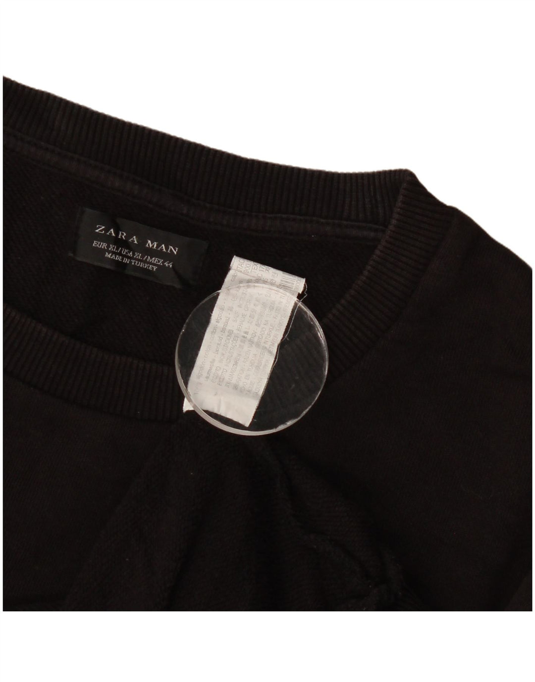 Felpa Zara da uomo maglione XL cotone geometrico nero
