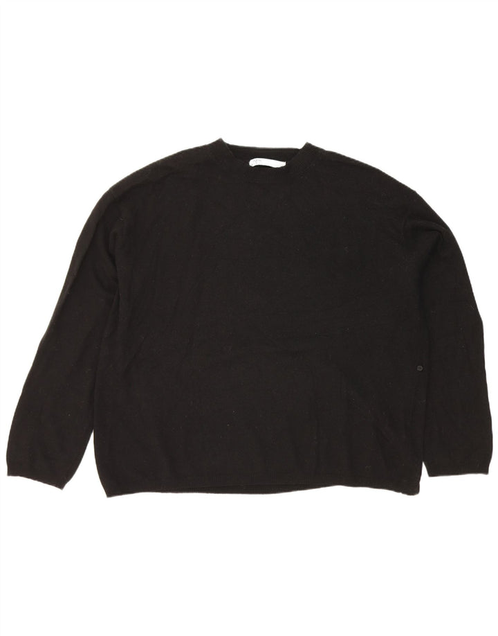 Maglione maglione girocollo oversize da donna Zara UK 14 medio nero
