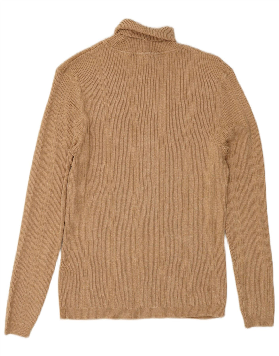 Maglione maglione a collo alto da donna Marks & Spencer UK 10 piccolo in viscosa beige