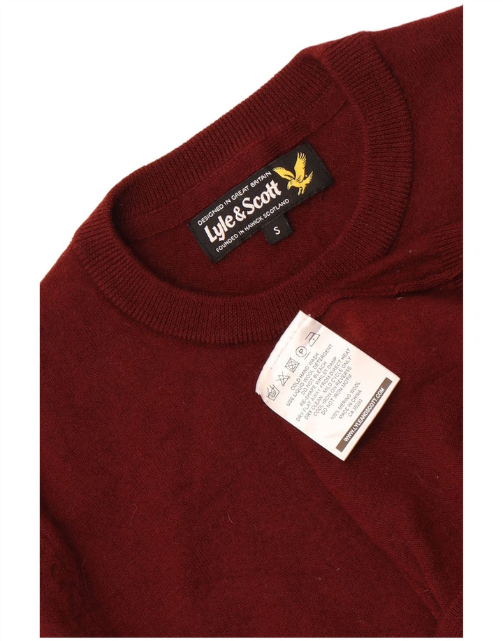 Lyle & Scott, maglione da uomo girocollo, piccolo, in lana merino marrone