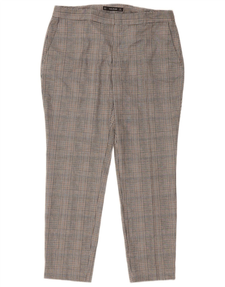 Pantaloni chino slim da donna Zara EU 40 medi W30 L27 grigio pied de poule