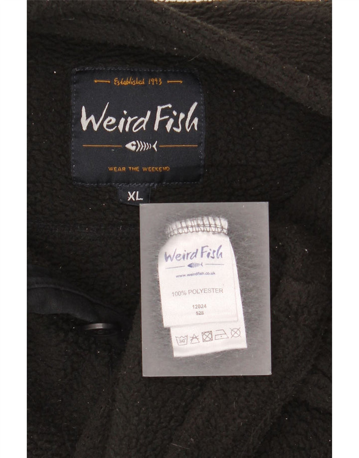 Maglione in pile da uomo con collo abbottonato Weird Fish XL poliestere nero