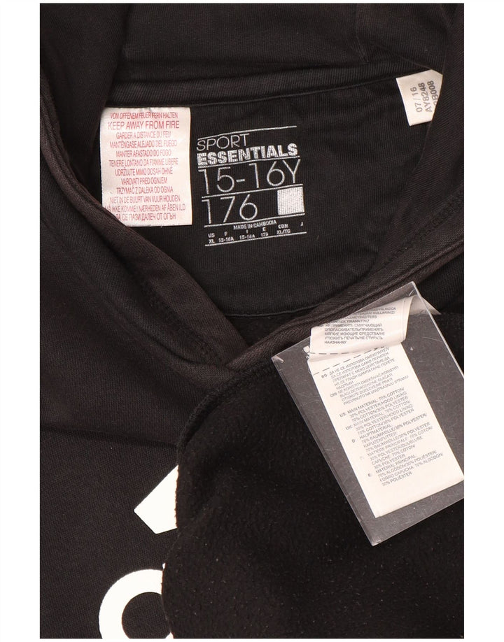 Felpa con cappuccio grafica ADIDAS per ragazzi 15-16 anni XL in cotone nero