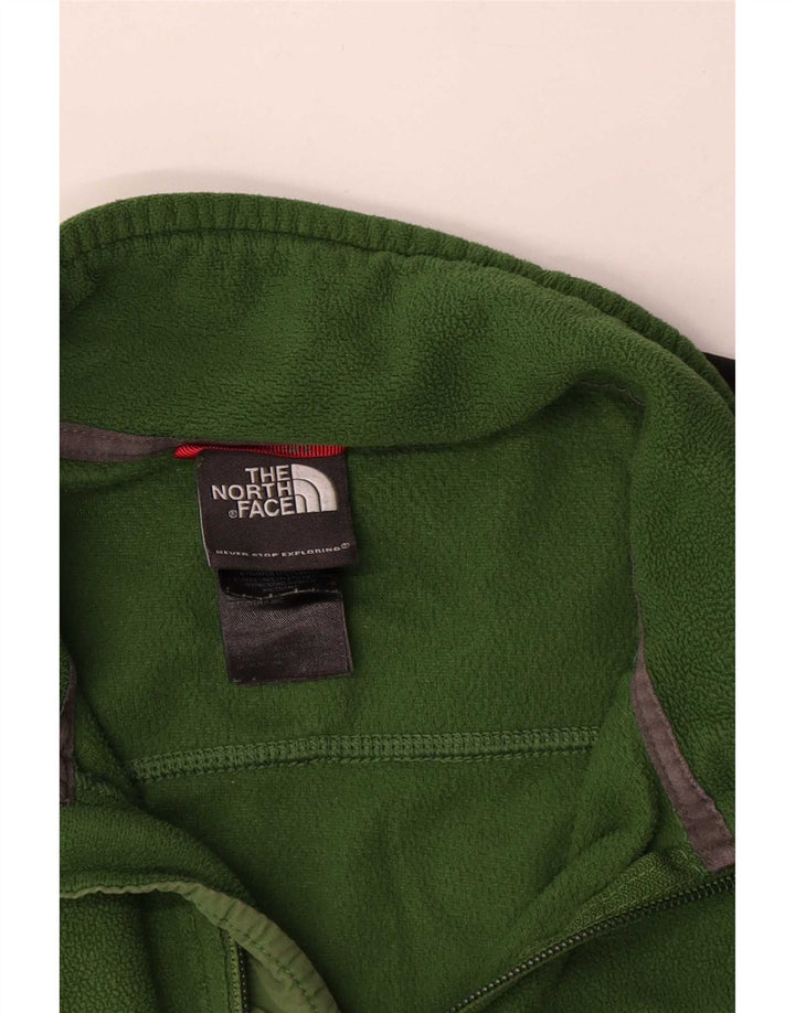 Maglione in pile da uomo The North Face con zip e collo color block verde medio