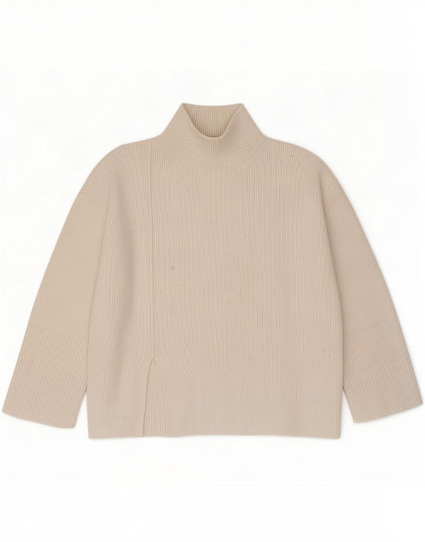 Maglione maglione a collo alto da donna Marks & Spencer UK 14 medio bianco sporco