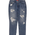 GUESS Womens Crop Distressed Tapered Jeans W31 L26 Blue Polyester Vintage Guess and Second-Hand Guess from Messina Hembry 
