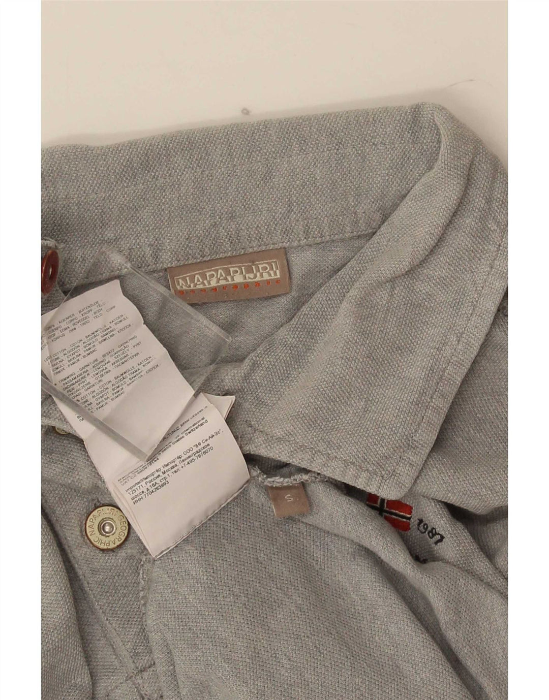 Polo geografica da uomo Napapijri piccola in cotone grigio