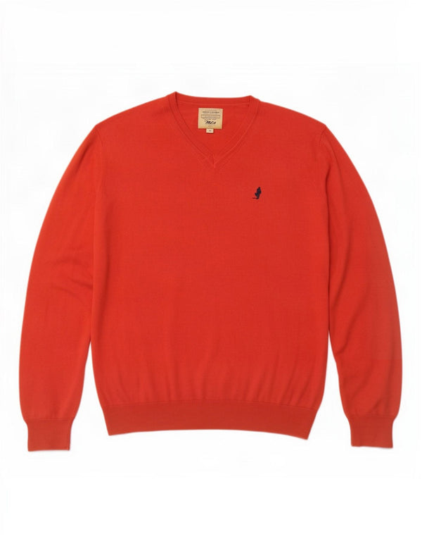 Maglione da uomo con scollo a V Marlboro Classics rosso medio
