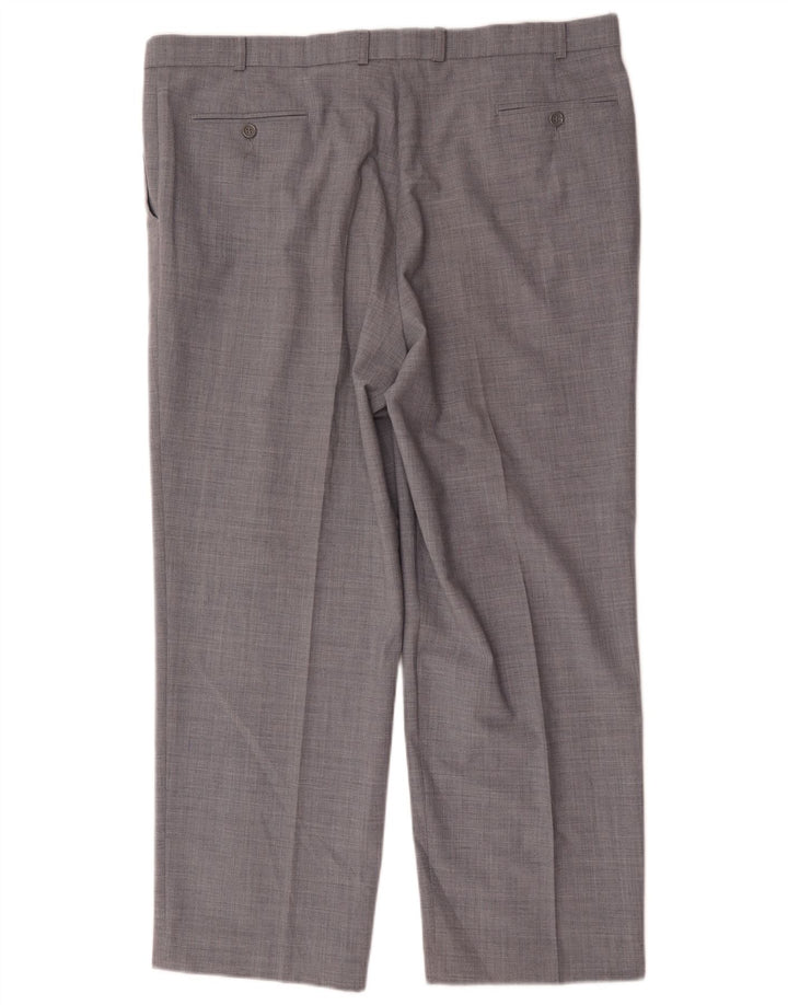 Pantaloni da abito dritti da uomo Marks & Spencer W40 L29 poliestere grigio