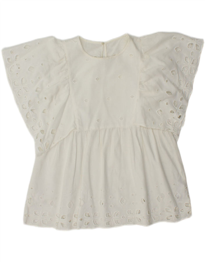 VINTAGE Womens Blouse Top UK 16 Large White Vintage Vintage and Second-Hand Vintage from Messina Hembry 