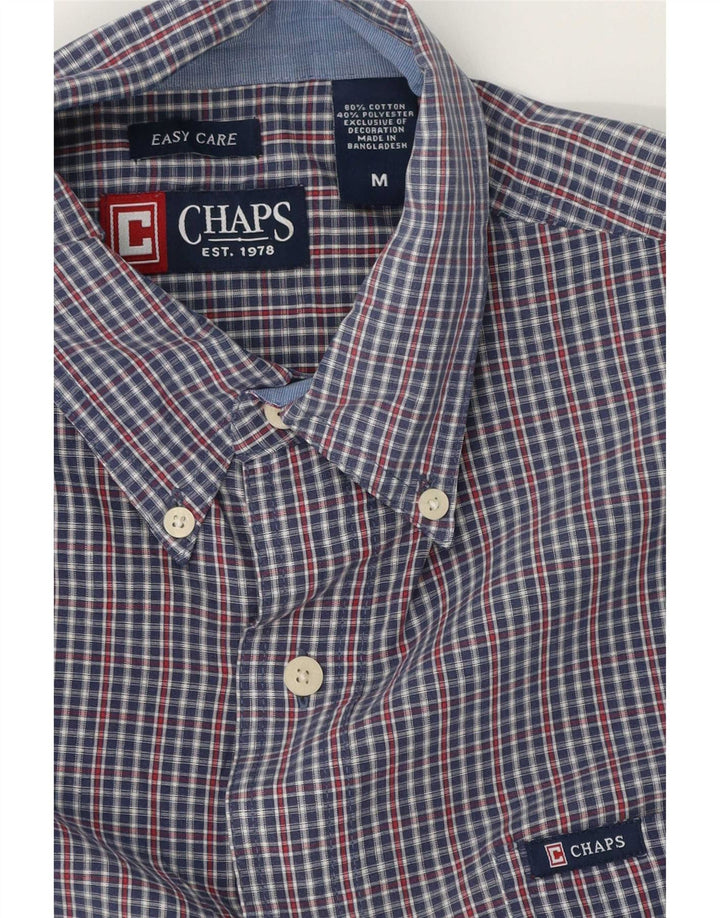 Camicia da uomo Chaps in cotone a quadretti blu medio