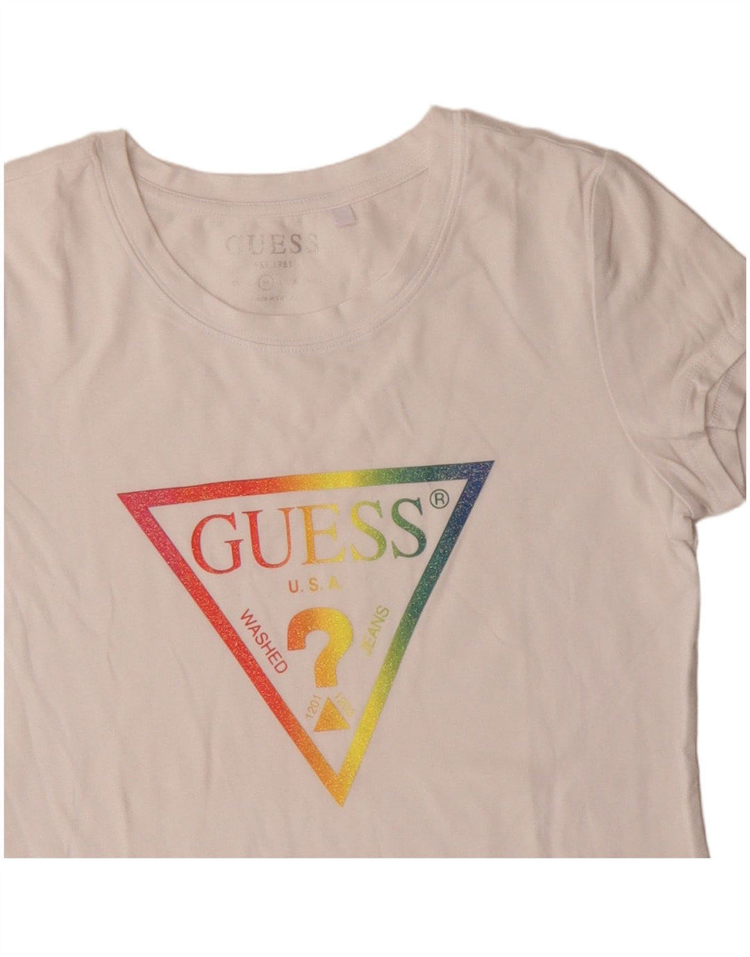 T-shirt grafica da donna Guess Top UK 12 Medium White