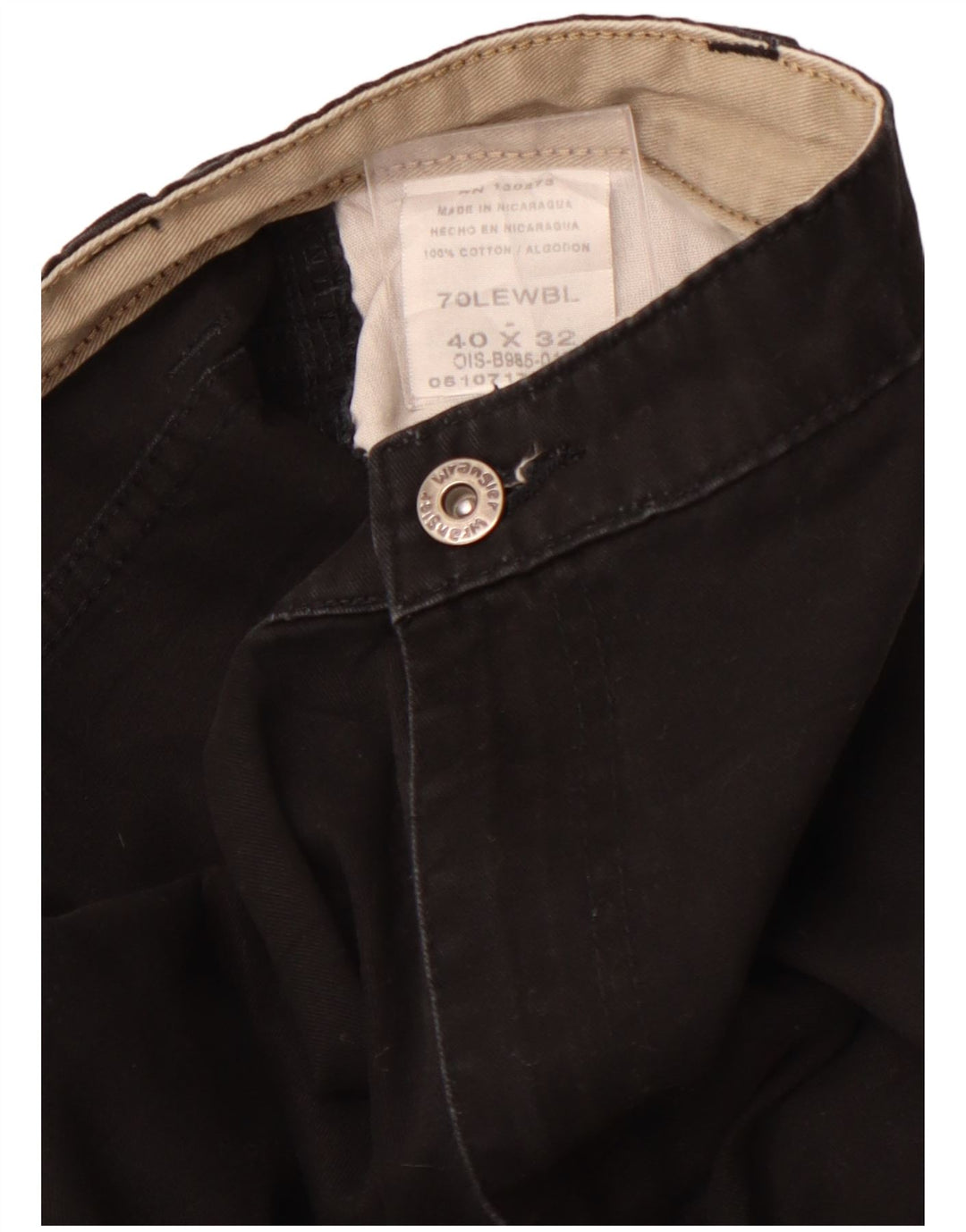 Pantaloni cargo dritti da uomo WRANGLER W40 L32 cotone nero