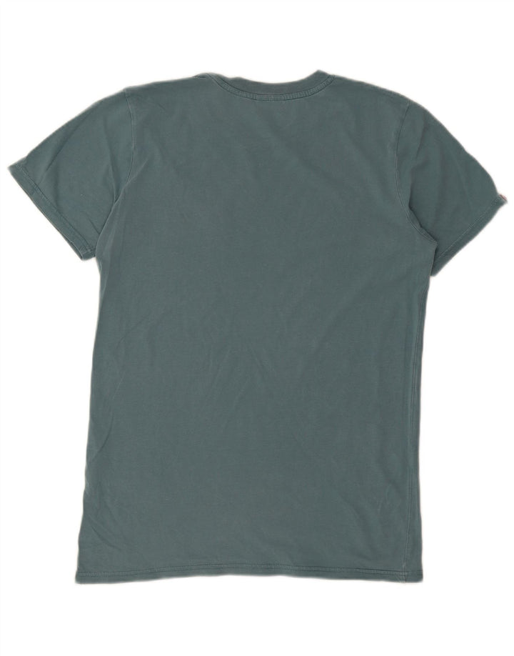 T-shirt grafica da uomo SUPERDRY Top in cotone blu piccolo
