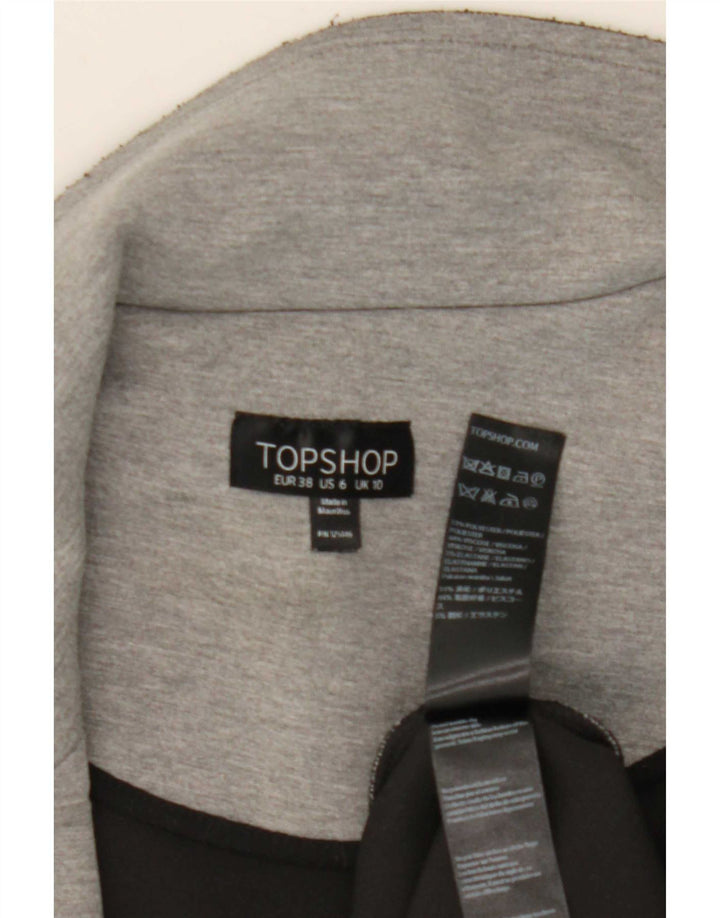 Gilet aperto da donna con linea lunga Topshop UK 10 piccolo poliestere grigio