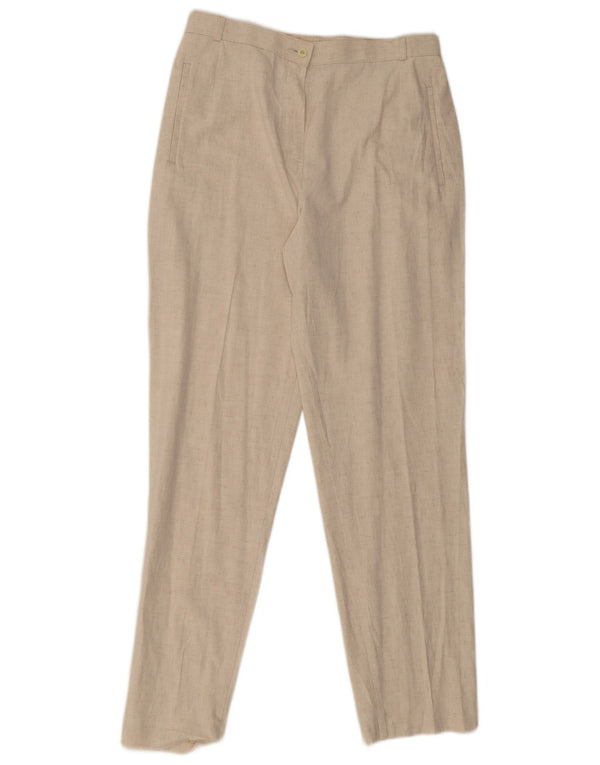 Marks & Spencer Womens Chino Trousers UK 14 Medium W30 L30 Beige Flecked