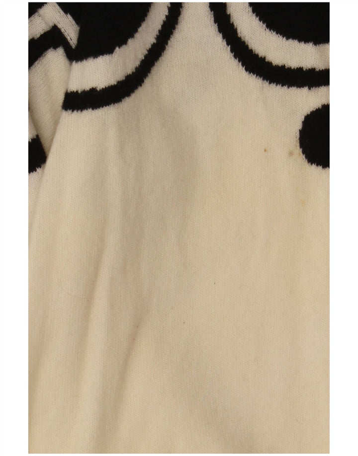 Maglione maglione girocollo da donna Valentino UK 12 medio bianco sporco classico