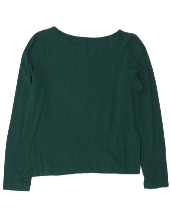 Top corto da donna Zara manica lunga UK 14 verde medio