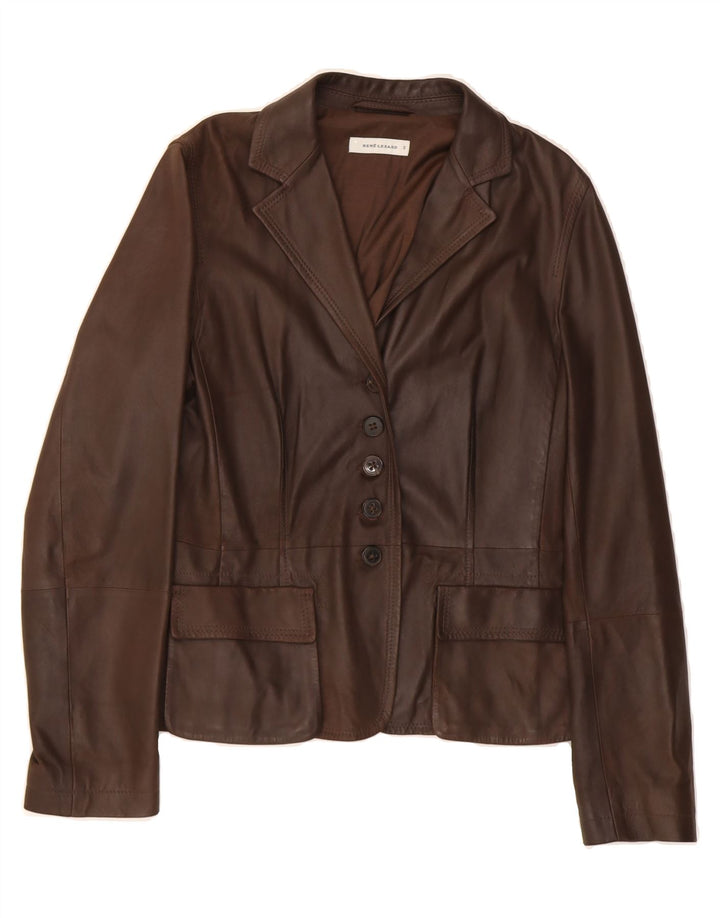 RENE LEZARD Womens Leather Jacket IT 40 Small Brown Leather Vintage Rene Lezard and Second-Hand Rene Lezard from Messina Hembry 
