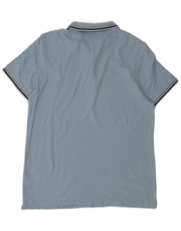 Polo da uomo Lotto Life XL in cotone a righe blu