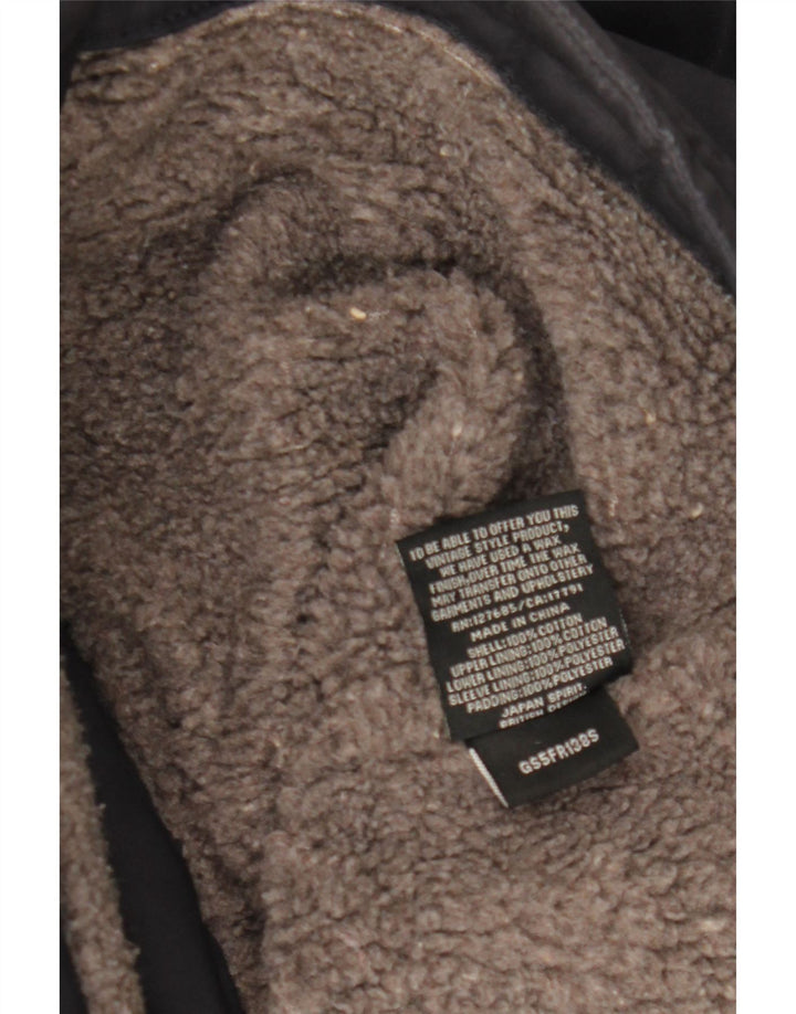 Giacca parka da donna con cappuccio SUPERDRY UK 16 grande cotone blu navy