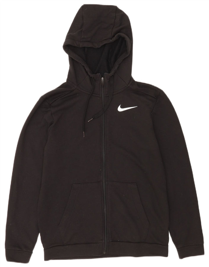 Felpa con cappuccio e zip Nike Dri Fit da uomo, piccola, in poliestere nero