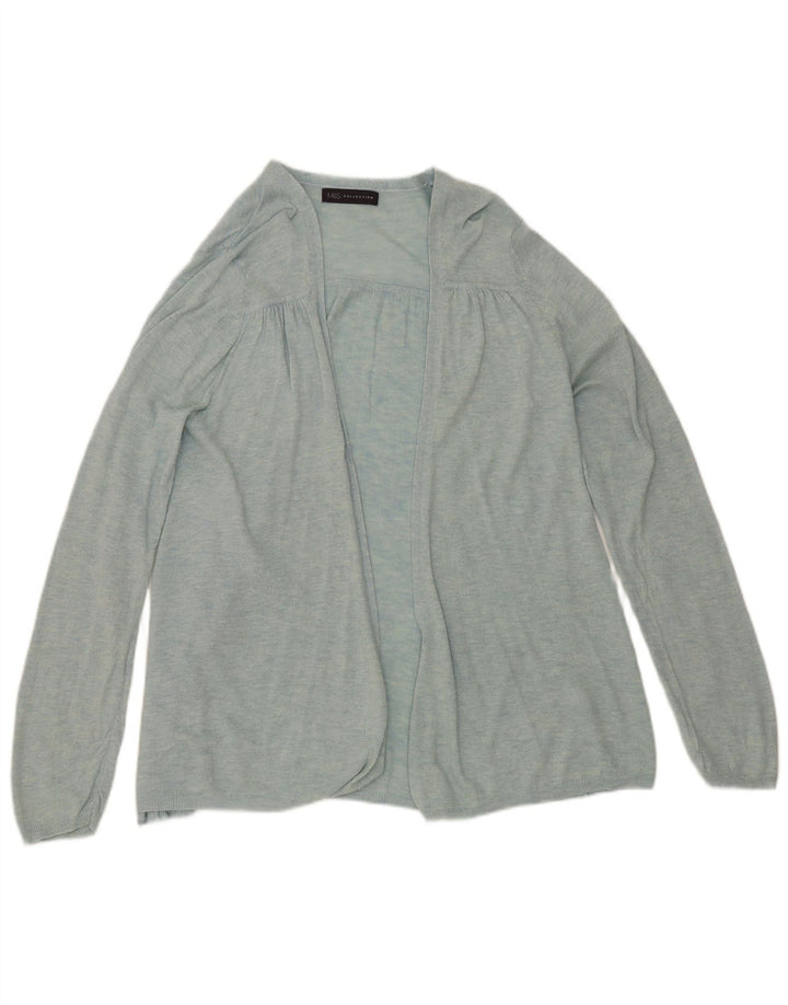 Maglione cardigan aperto da donna Marks & Spencer UK 8 piccolo blu poliammide