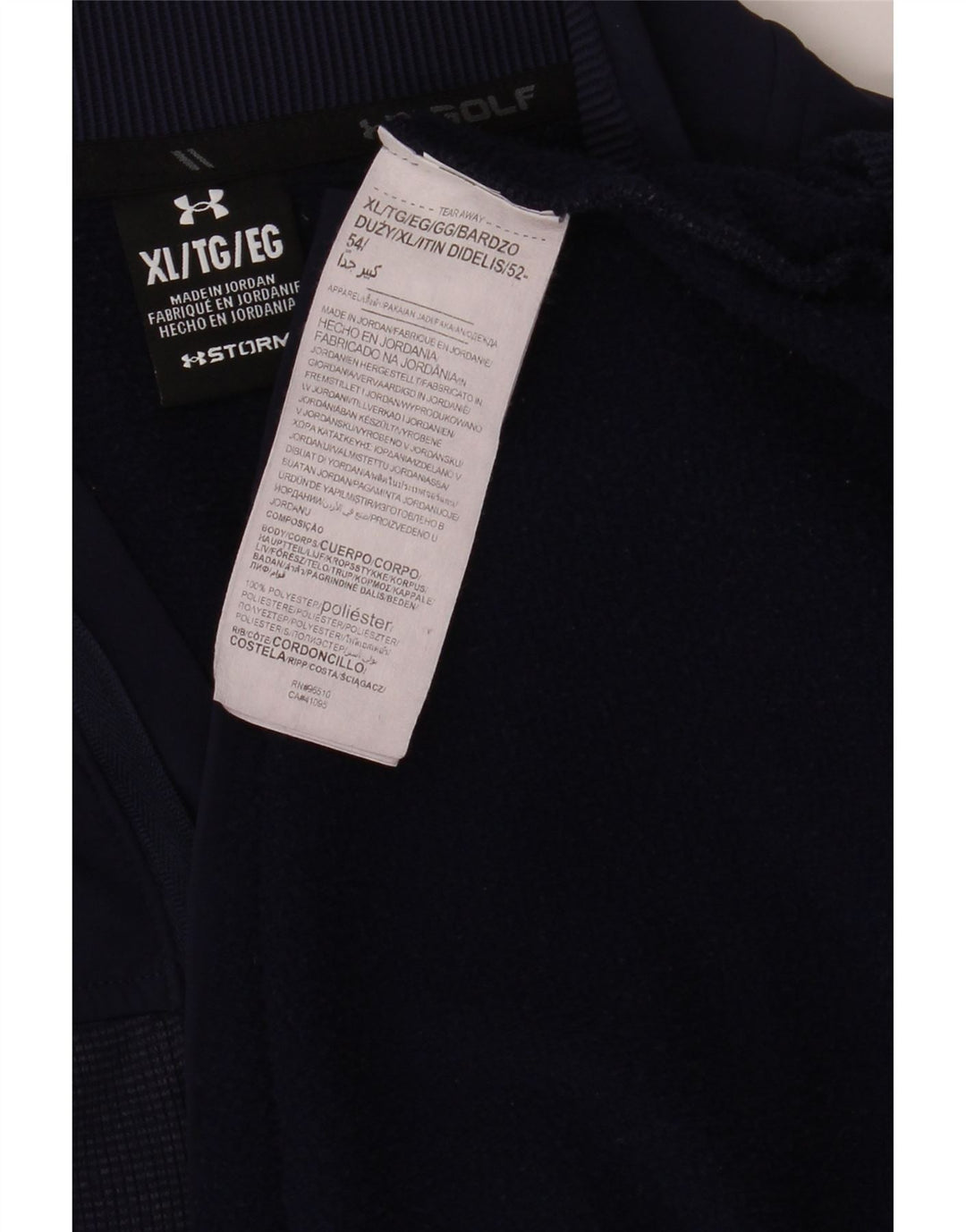 Felpa da uomo con zip e collo UNDER ARMOUR XL poliestere blu navy