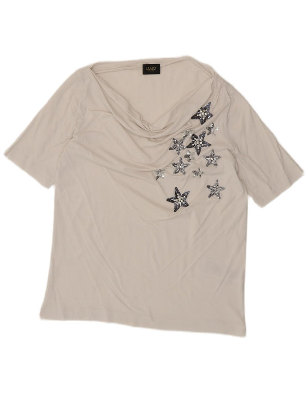 T-shirt grafica da donna Liu Jo Top IT 42 Cotone bianco medio