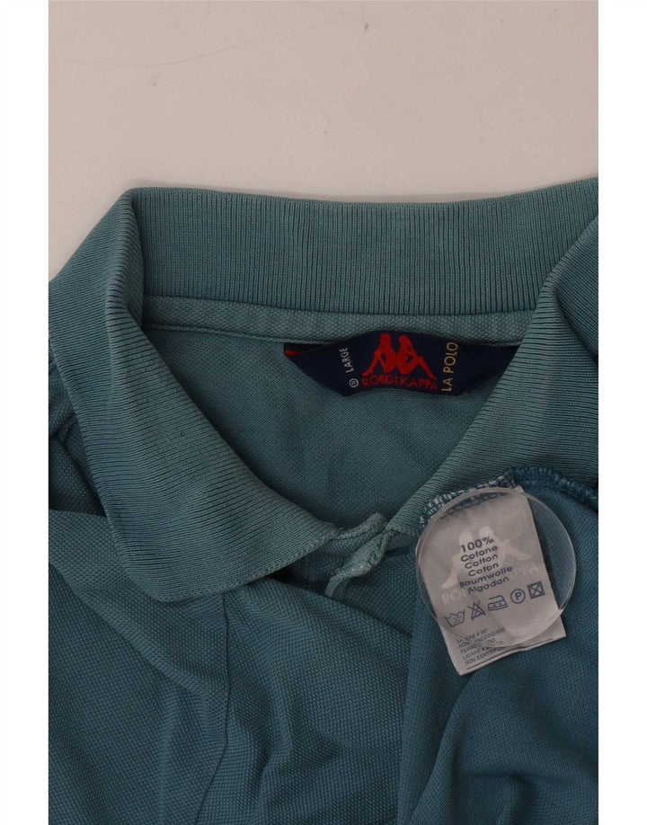 Polo Kappa Uomo Large Blu In Cotone
