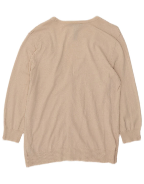 Ralph Lauren Womens 3/4 Sleeve Cardigan Sweater UK 12 Medium Off White Silk