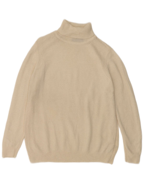 Maglione maglione a collo alto da donna Marks & Spencer UK 16 grande lana bianca