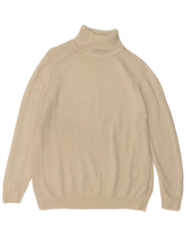 Maglione maglione a collo alto da donna Marks & Spencer UK 16 grande lana bianca