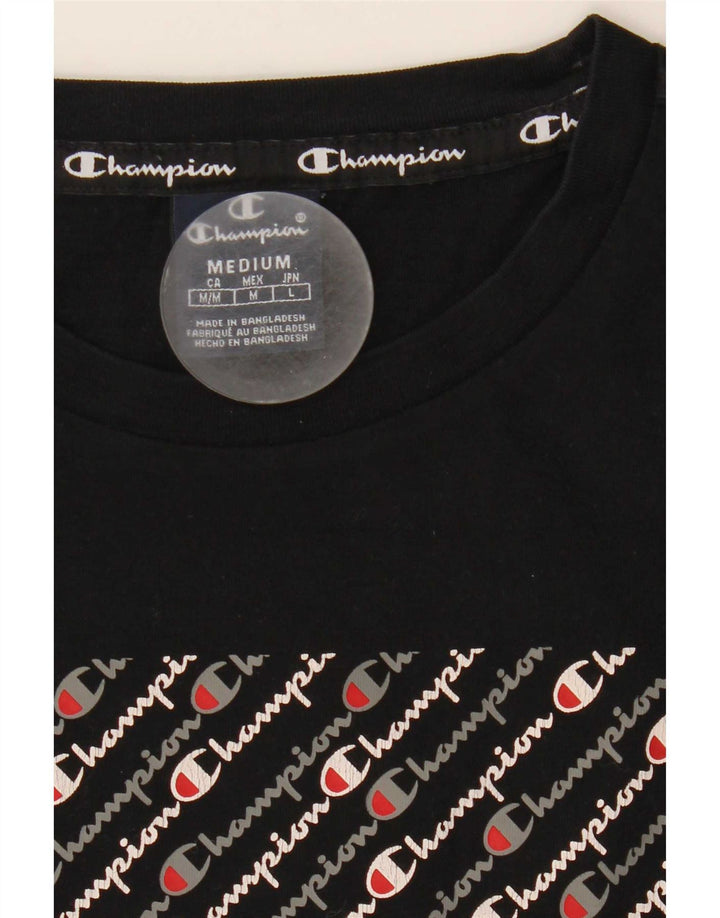 T-shirt grafica da uomo Champion Top media nera