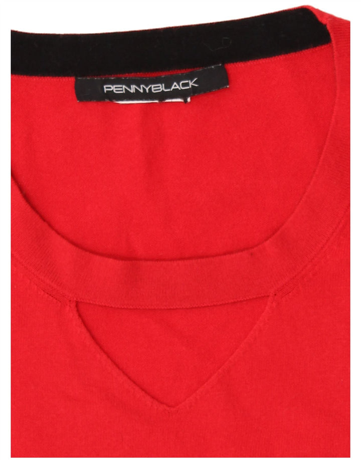 Maglione maglione girocollo da donna Penny Black UK 12 rosso medio