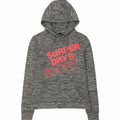 Felpa con cappuccio grafica da donna Superdry UK 12 Poliestere chiazzato grigio medio