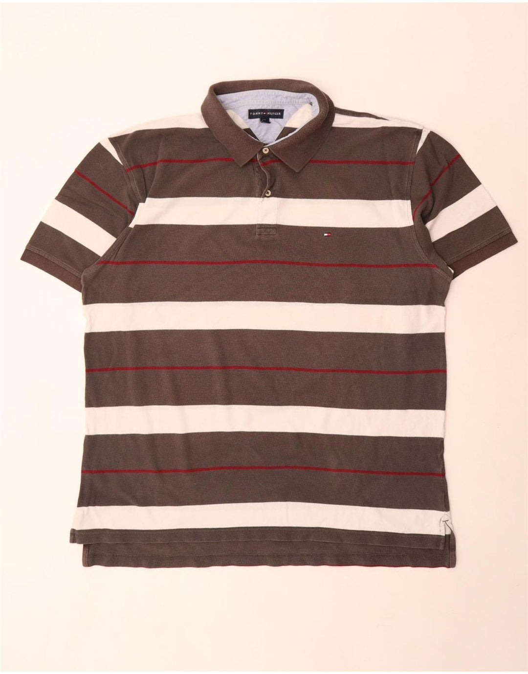 Polo da uomo Tommy Hilfiger 2XL a righe grigie