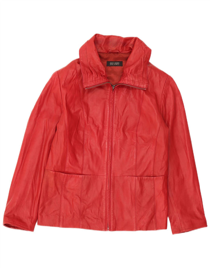 Giacca in pelle da donna Julia S. Roma UK 18 XL Pelle rossa