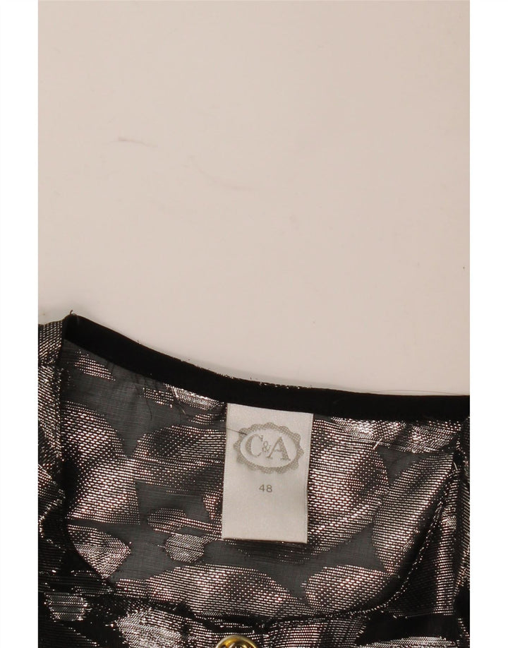 C&A Camicetta da donna a maniche corte con motivo astratto IT 48 XL Argento