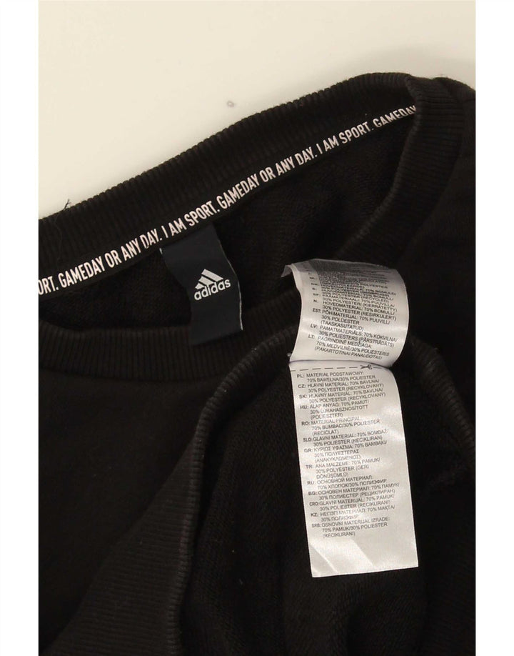 Felpa grafica da donna Adidas Jumper UK 14 cotone nero medio