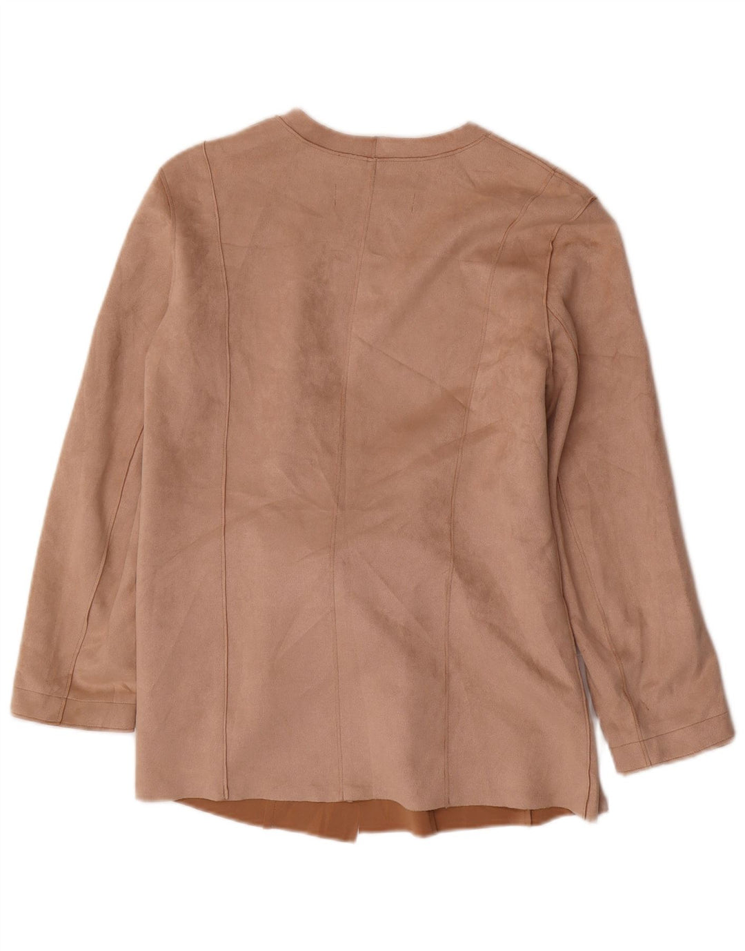 Giacca blazer da donna in pelle scamosciata sintetica Zara UK 12 Beige medio