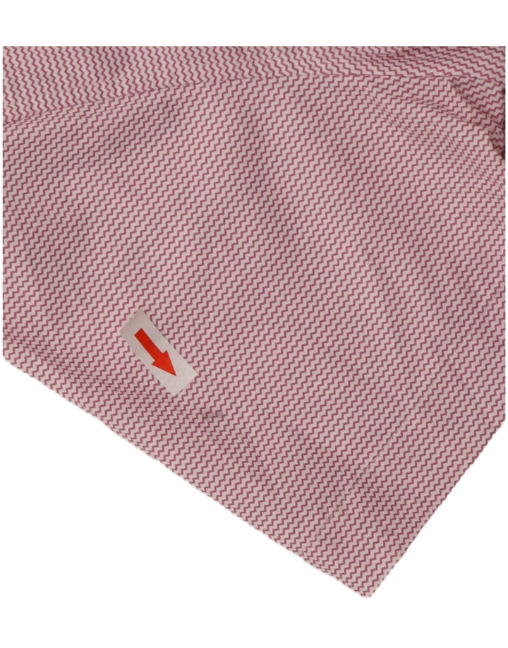 BONOBOS Camicia da uomo a maniche corte su misura piccola in nylon Chevron rosa