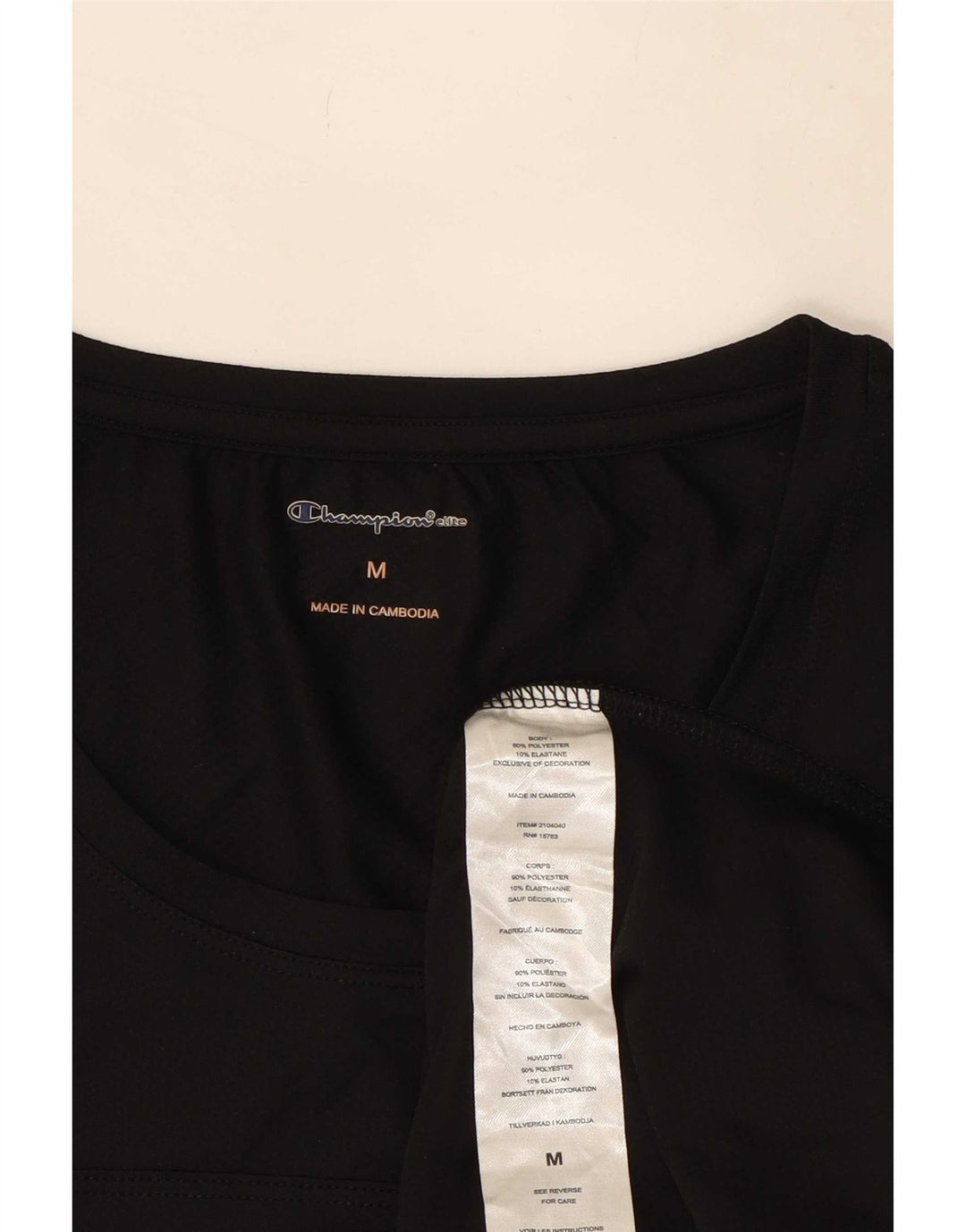 T-shirt grafica da donna Champion Top UK 12 poliestere nero medio