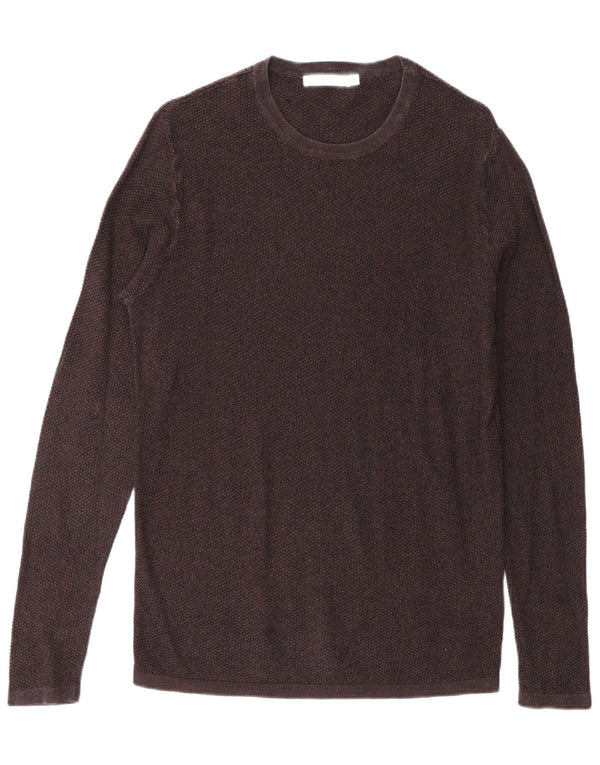 JACK & JONES Top da uomo a maniche lunghe piccolo in cotone bordeaux