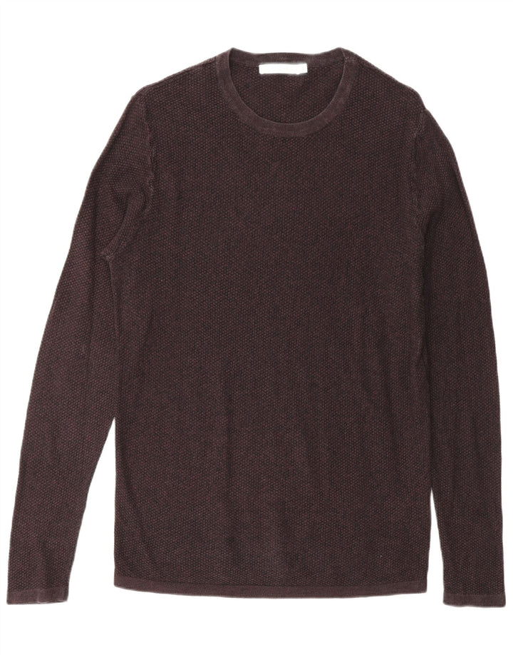 JACK & JONES Top da uomo a maniche lunghe piccolo in cotone bordeaux