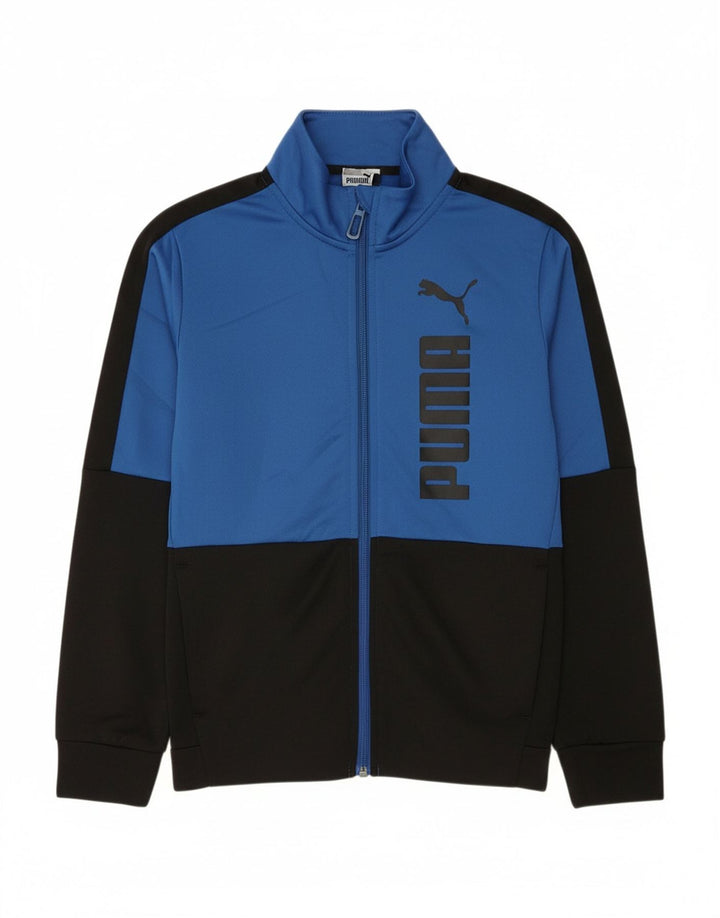 Giacca da tuta grafica da ragazzo Puma 9-10 anni Blu Colourblock