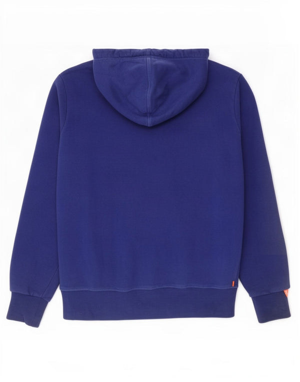 Maglione con cappuccio e zip da uomo Superdry 2XL in cotone blu