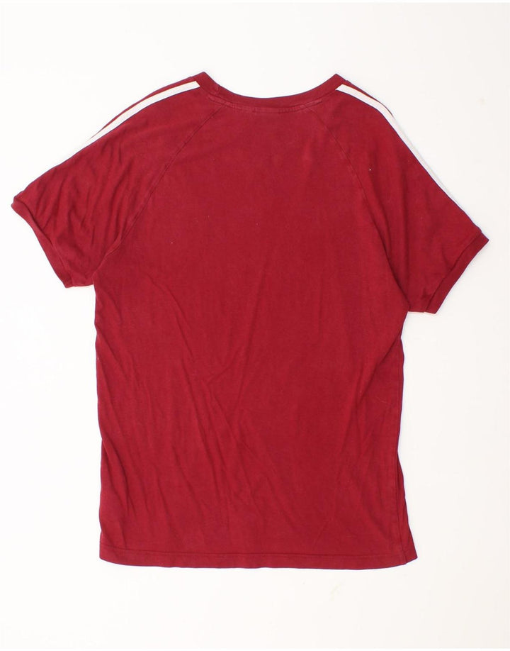 T-shirt da uomo Adidas Top in cotone bordeaux medio